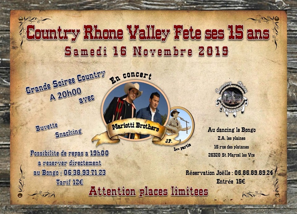 Nos 15 Ans Soiree Anniversaire Country Rhone Valley